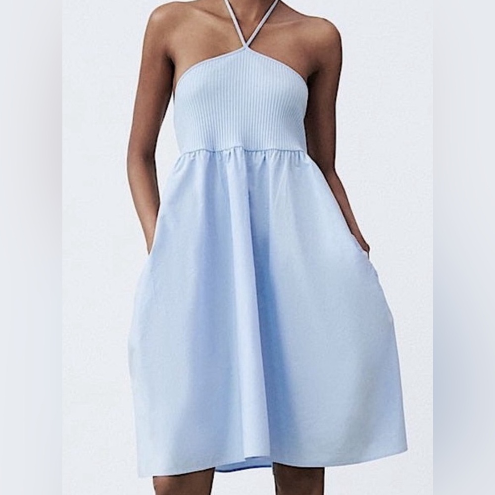 NEVER WORN Baby Blue Mini Dress
